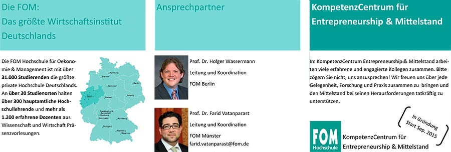 Prof. Dr. Holger Wassermann, Geschäftsführer von INTAGUS, leitet und koorrdiniert das KompetenzCentrum für Entrepreneurship und Mittelstand in Berlin